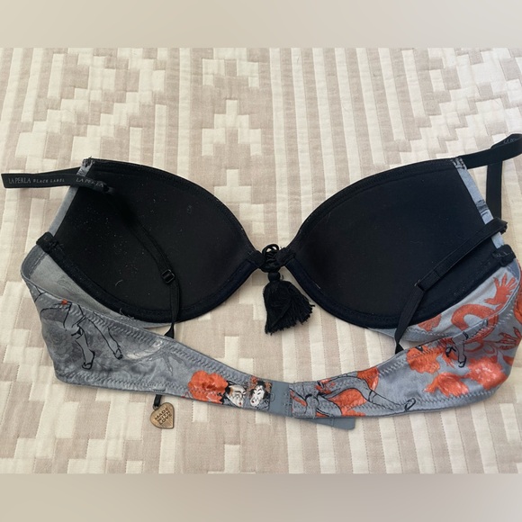 Rare La Perla Italy Black Label Kama Sutra Geisha Erotic Bra Thong Set 34B Small - Picture 3 of 11